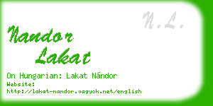 nandor lakat business card